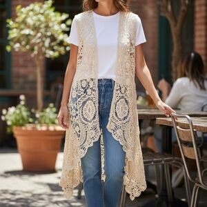 Elegant Cream Lace Women's Sleepwear